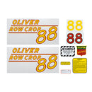 Decal Set for Oliver 88 Row Crop Gas Mylar - Yellow Numbers - Quality Farm Supply