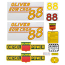 Decal Set for Oliver 88 Row Crop Diesel Mylar - Yellow Numbers - Quality Farm Supply
