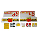 Decal Set for Oliver 88 Row Crop Diesel Mylar - Red Numbers - Quality Farm Supply