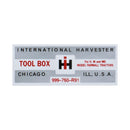 Tool Box Decal for International / Farmall H - Quality Farm Supply
