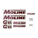 Decal Set for Minneapolis Moline GVI Red Mylar - Red Letters - Quality Farm Supply