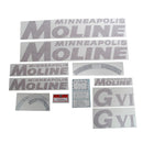 Decal Set for Minneapolis Moline GVI Red Vinyl - Red Letters - Quality Farm Supply