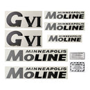Decal Set for Minneapolis Moline GVI Black Mylar - Black Letters - Quality Farm Supply
