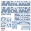 Decal Set for Minneapolis Moline GVI Black Vinyl - Black Letters - Quality Farm Supply