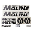 Decal Set for Minneapolis Moline Super 4 Star Black Mylar - Black Letters - Quality Farm Supply