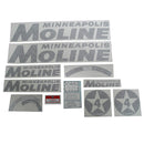 Decal Set for Minneapolis Moline Super 4 Star Black Vinyl - Black Letters - Quality Farm Supply
