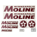 Decal Set for Minneapolis Moline Super 4 Star Red Mylar - Red Letters - Quality Farm Supply