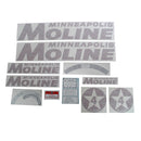 Decal Set for Minneapolis Moline Super 4 Star Red Vinyl - Red Letters - Quality Farm Supply