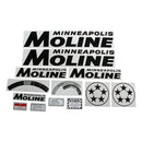 Decal Set for Minneapolis Moline 5 Star Black Mylar - Black Letters - Quality Farm Supply