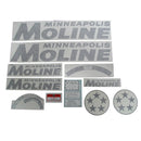 Decal Set for Minneapolis Moline 5 Star Black Vinyl - Black Letters - Quality Farm Supply