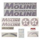 Decal Set for Minneapolis Moline 4 Star Red Vinyl - Red Letters - Quality Farm Supply