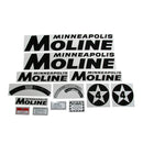 Decal Set for Minneapolis Moline 4 Star Black Mylar - Black Letters - Quality Farm Supply