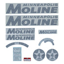 Decal Set for Minneapolis Moline 4 Star Black Vinyl - Black Letters - Quality Farm Supply