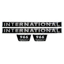 Decal Set for International / Farmall 966 Mylar - Black & Chrome - Hood Only - Quality Farm Supply