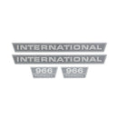 Decal Set for International / Farmall 966 Vinyl - Black & Chrome - Hood Only - Quality Farm Supply