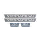 Decal Set for International / Farmall 1066 Vinyl - Black & Chrome - Hood Only - Quality Farm Supply