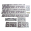Decal Set for Minneapolis Moline G704 Vinyl - Red Letters - Quality Farm Supply