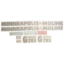 Decal Set for Minneapolis Moline G705 Straight Lettering Vinyl - Straight Letters - Quality Farm Supply