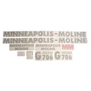 Decal Set for Minneapolis Moline G706 Straight Lettering Vinyl - Straight Letters - Quality Farm Supply