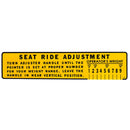 Seat Adjust Decal for International / Farmall 100 - Quality Farm Supply