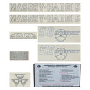 Decal Set for Massey Harris 50 w/ Power Steering Vinyl - Quality Farm Supply