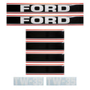 Decal Set for Ford TW35 Mylar - Black & Red - Hood Only - Quality Farm Supply
