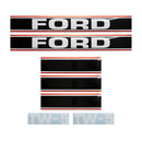 Decal Set for Ford TW5 Mylar - Black & Red - Hood Only - Quality Farm Supply