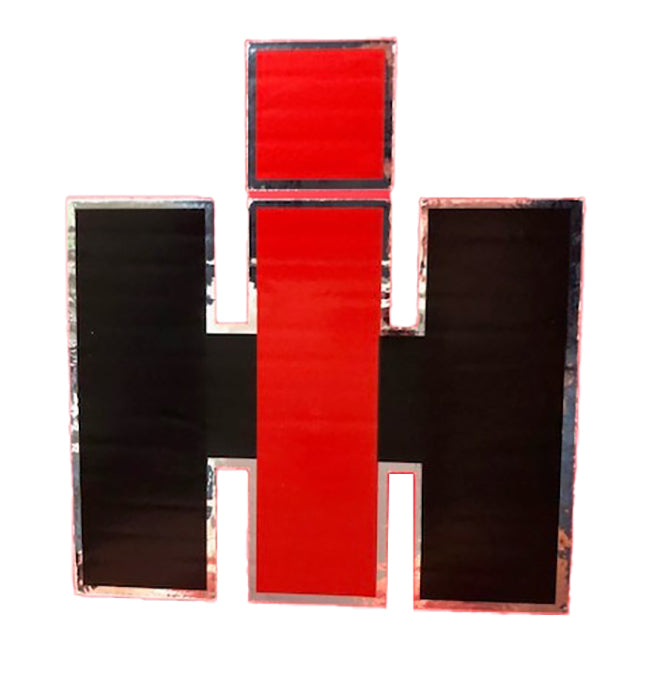 "IH" Logo Decal for International / FarmallMisc.Vinyl - "IH" - 5" Logo w/ Chrome Outline - No Background - Quality Farm Supply